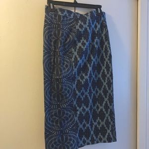 Midi printed Jean skirt